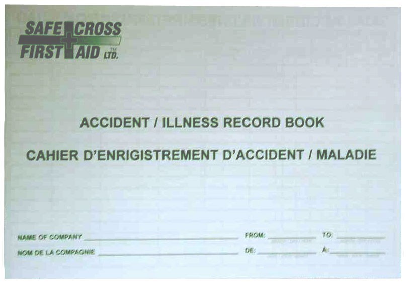 Accident Record Book, Large 342 Entries The First Aid Zone
