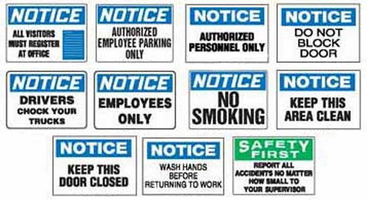 NOTICE Signs