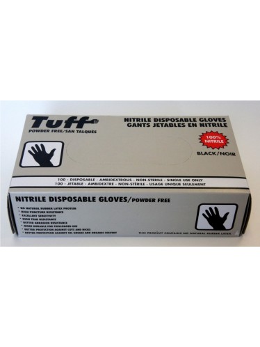 Disposable Nitrile gloves - Black, Powder Free