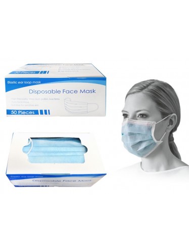 Ear Loop Masks - Disposable (50/box) Sealed Inner Bag