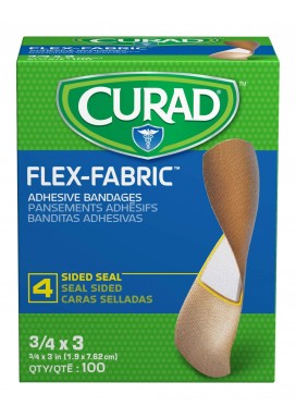 Curad Fabric Bandages 3/4" x 3" 100's Latex Free