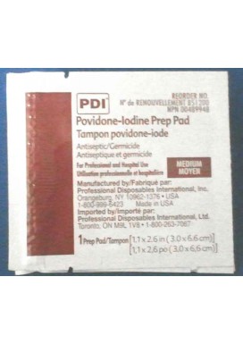 Povidone Iodine Antiseptic (box of 200 prep pads)